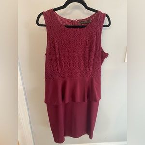 Maroon Peplum Dress